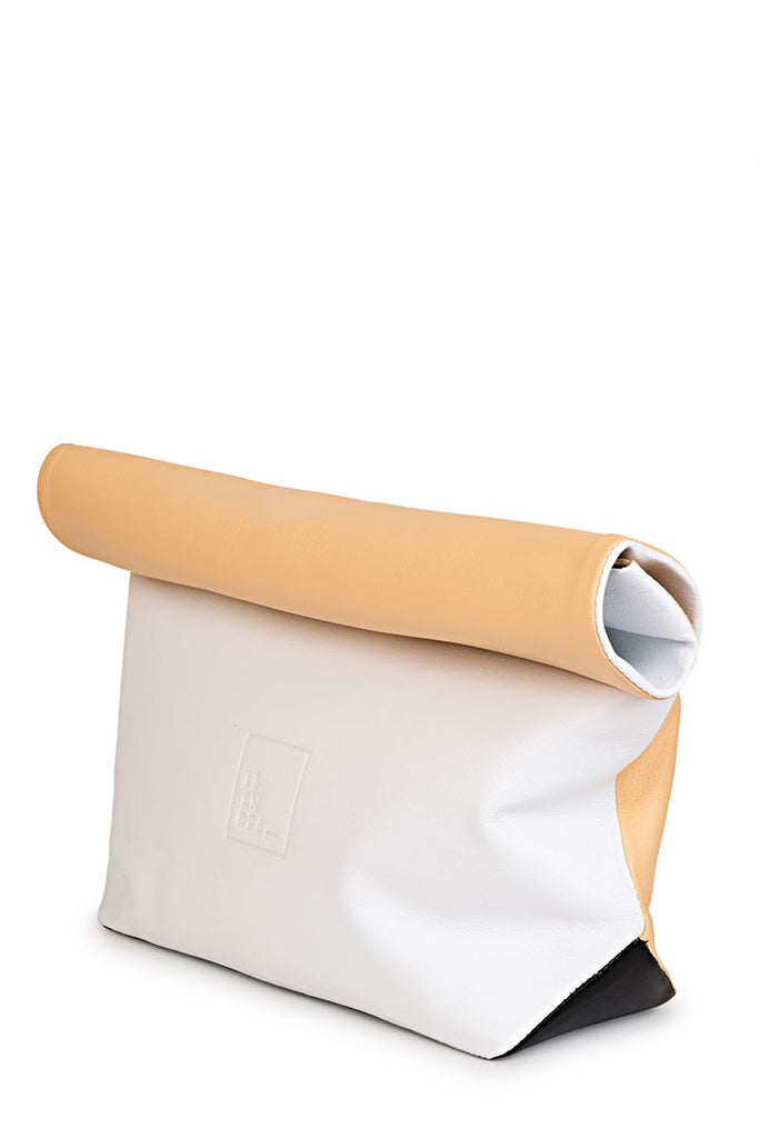 Paper bag tricolor nude piel Leandra - Leandra